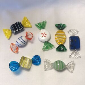Vintage Art Glass candy 7 unique pieces glass art